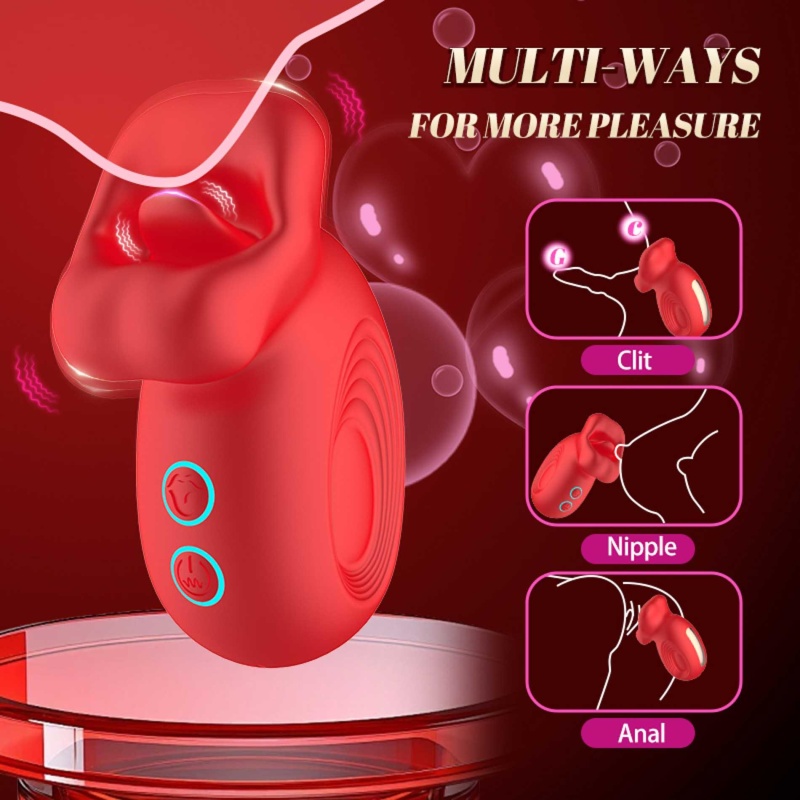 Sexy Oral Stimulator Kiss Fun - Bump Orgasm - wibrator w kształcie ust z ruchomym językiem, 10 trybów muskania i 10 trybów wibra - 11