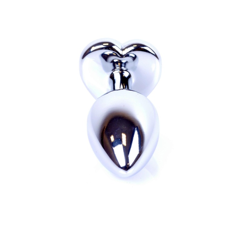 Biżuteria analna Silver Heart Plug - stal nierdzewna, podstawa z sercem i kryształem, długość 7 cm, średnica 2,7 cm - 4
