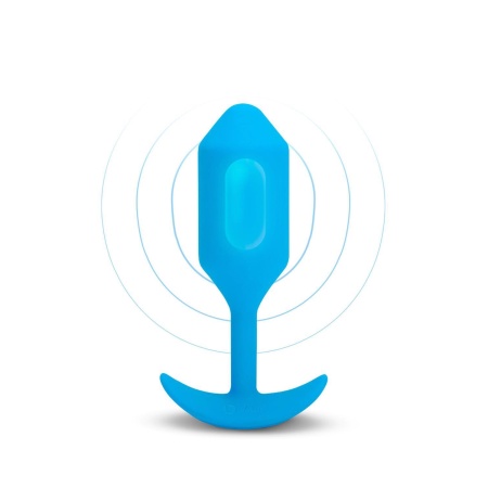 Korek analny wibrujący b-Vibe Snug Plug 3 Blue - obciążony, 4 poziomy i 6 wzorców wibracji, długość 13,8 cm - 2