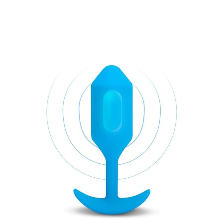 Korek analny wibrujący b-Vibe Snug Plug 3 Blue - obciążony, 4 poziomy i 6 wzorców wibracji, długość 13,8 cm - 3