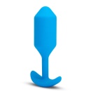 Korek analny wibrujący b-Vibe Snug Plug 3 Blue - obciążony, 4 poziomy i 6 wzorców wibracji, długość 13,8 cm - 4