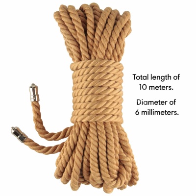 Sznur do bondage Natural Knot 10 m, 6 mm, kolor kurkumowy - 1 2