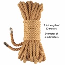 Sznur do bondage Natural Knot 10 m, 6 mm, kolor kurkumowy - 2