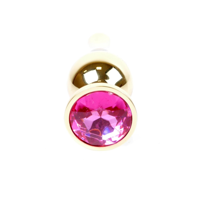 Biżuteria analna Jewellery Gold Pink - anatomiczny korek ze stali nierdzewnej, 9,5 cm x 3 cm - 1