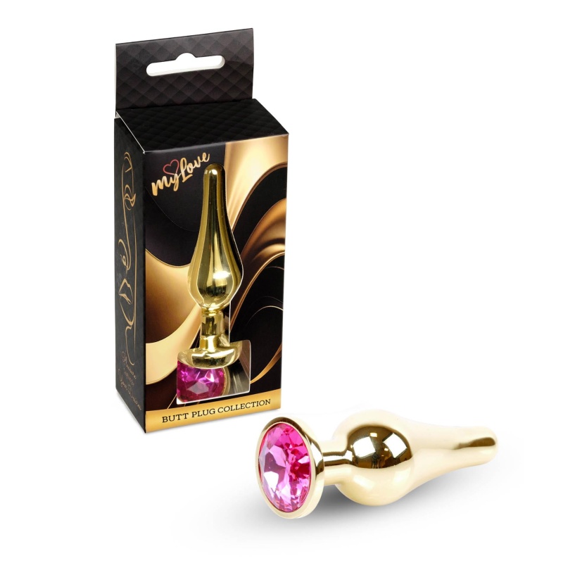 Biżuteria analna Jewellery Gold Pink - anatomiczny korek ze stali nierdzewnej, 9,5 cm x 3 cm - 8