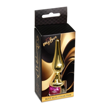 Biżuteria analna Jewellery Gold Pink - anatomiczny korek ze stali nierdzewnej, 9,5 cm x 3 cm - 9