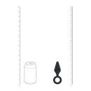 Silicone Anal Plug with Loop - S - Black - 6