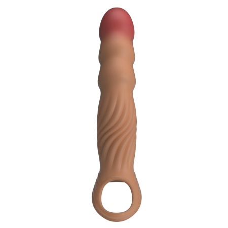 Wibrująca nakładka na penisa Vibrating Penis Sleeve Extender z pierścieniem na jądra - 27 cm - 5