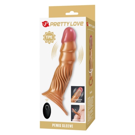 Wibrująca nakładka na penisa Vibrating Penis Sleeve Extender z pierścieniem na jądra - 27 cm - 11