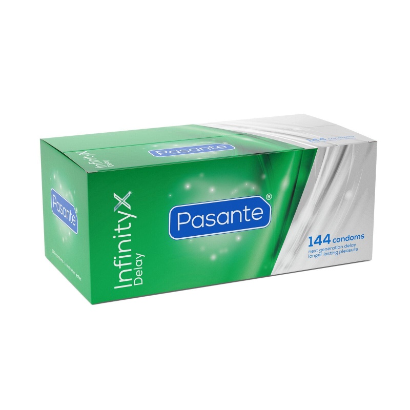Prezerwatywy opóźniające Infinity X Delay z benzokainą - 144 sztuki, 53 mm - 3
