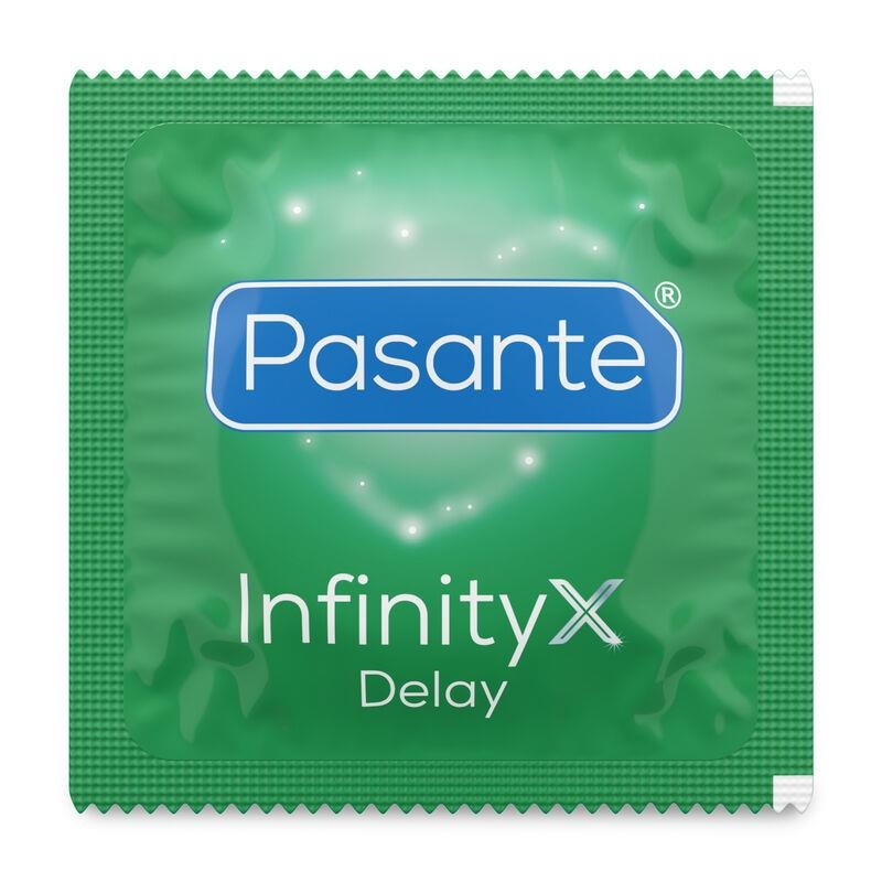 Prezerwatywy opóźniające Infinity X Delay z benzokainą - 144 sztuki, 53 mm - 4