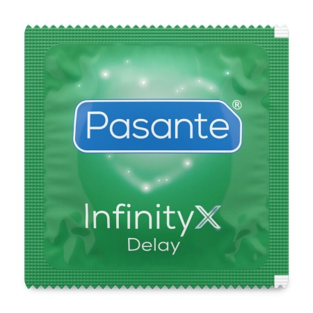 Prezerwatywy opóźniające Infinity X Delay z benzokainą - 144 sztuki, 53 mm - 4