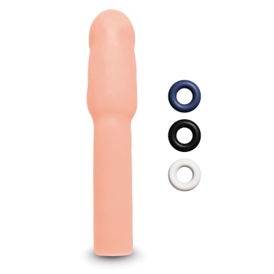 SIZE UP 4 INCH EXTRA REALISTIC PENIS EXTENDER -FLESH - 1 2