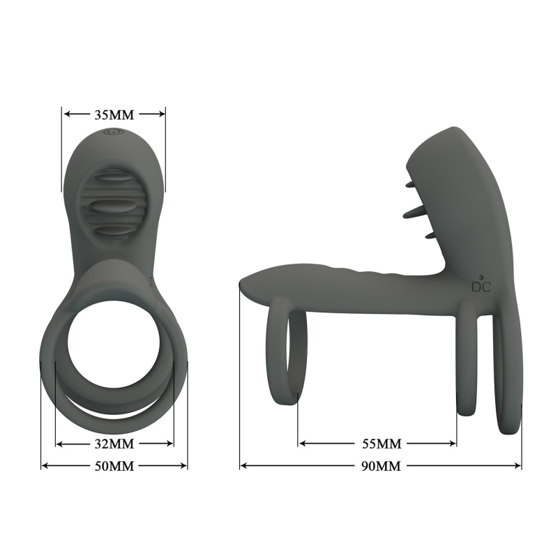 Pierścień erekcyjny Master Ring z wibrującym języczkiem o średnicy 5 cm - 3