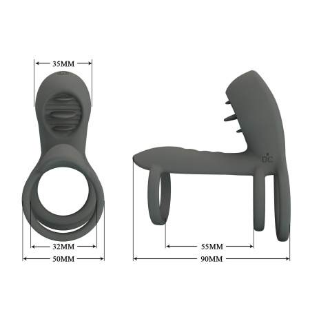 Pierścień erekcyjny Master Ring z wibrującym języczkiem o średnicy 5 cm - 3