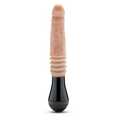 DR. SKIN SILICONE DR. KNIGHT THRUSTING GYRATING VIBRATING DILDO BEIGE - 1 2