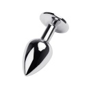 Korek analny Metal z kryształem turmalinu, srebrny metal, 7 cm, Ø 2,8 cm - 3