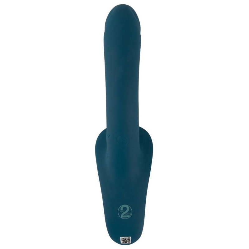 Strap-On z wibratorem zdalnie sterowanym Your Strap-On RC Vibrator Blue - 2 silniki, 7 trybów, 25,5 cm - 7