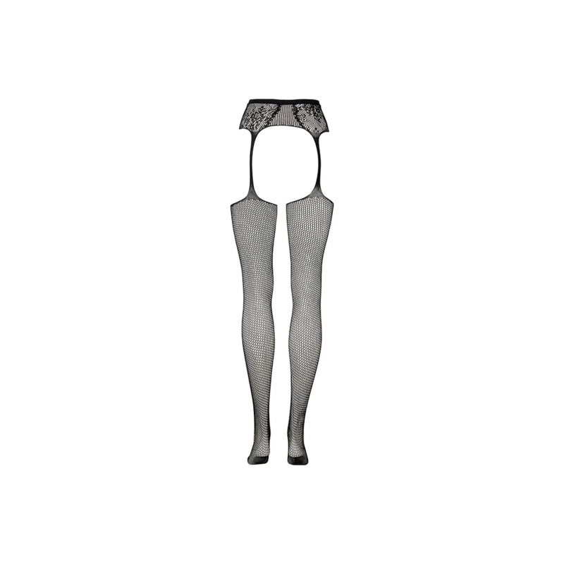 Fishnet and Lace Garterbelt Stockings - Plus Size - 10