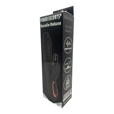 Wibrator dwustymulacyjny Rosalie Deluxe 22,6 cm – czarny - 1 2