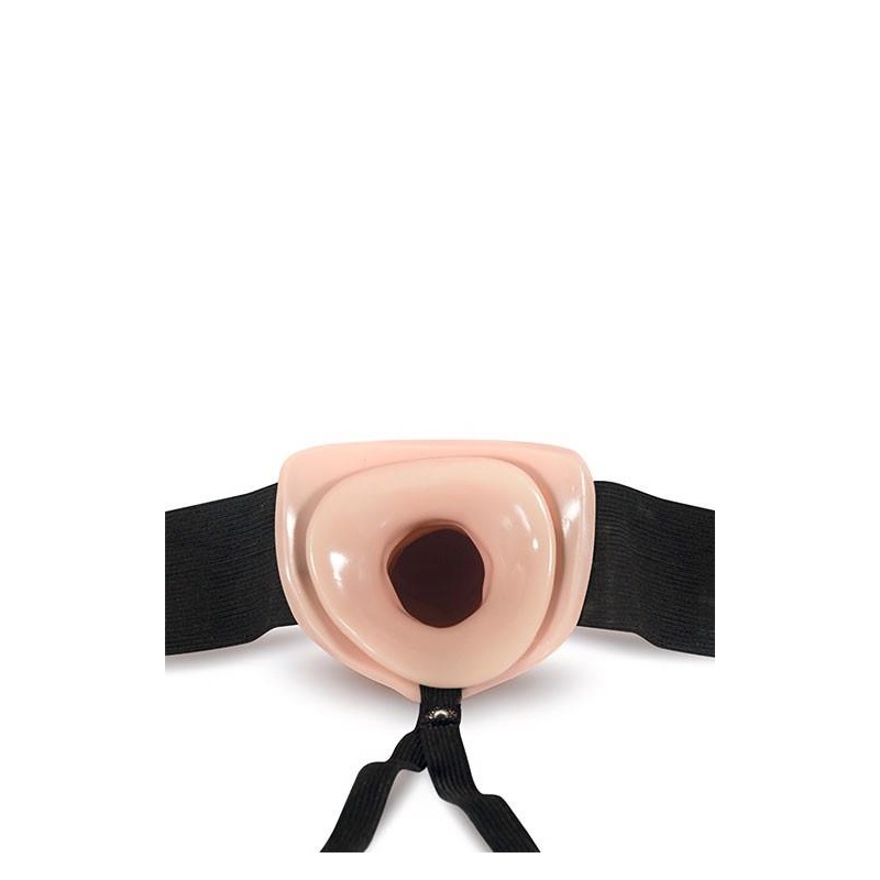 Strap-on 6 Inch Hollow Vanilla - konstrukcja hollow, długość 16,5 cm i pas do 101 cm - 4