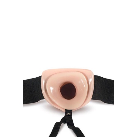 Strap-on 6 Inch Hollow Vanilla - konstrukcja hollow, długość 16,5 cm i pas do 101 cm - 4