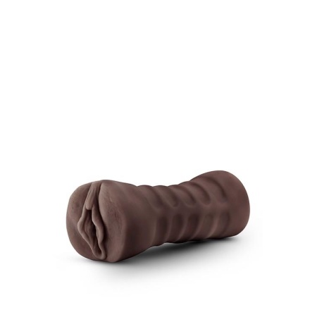 Masturbator Alexis Czekoladowy z wibrującym bulletem i otwartym kanałem, 13,3 cm - 3