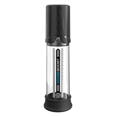 Pompka próżniowa do penisa Max Boost Black – manualny mechanizm tłokowy, głębokość wkładania 19,1 cm - 2