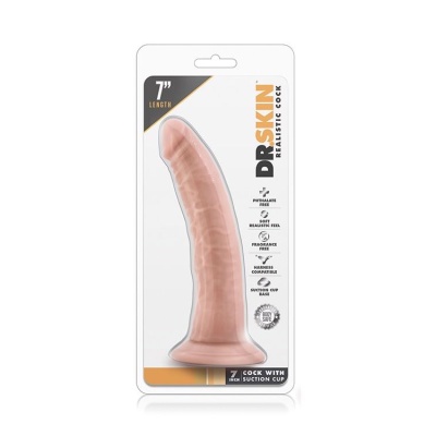 DR. SKIN 7INCH COCK SUCTION CUP VANILLA - 1