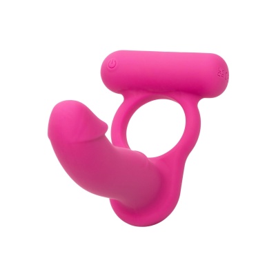 Wibracyjny pierścień na penisa Double Diver z sondą analną – 9,5 cm - 1