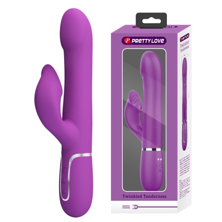 Wibrator Falin Purple BW-500012-3 - podwójny silnik, 7 funkcji wibracji, 4 funkcje rotacji koralików, silikon - 1