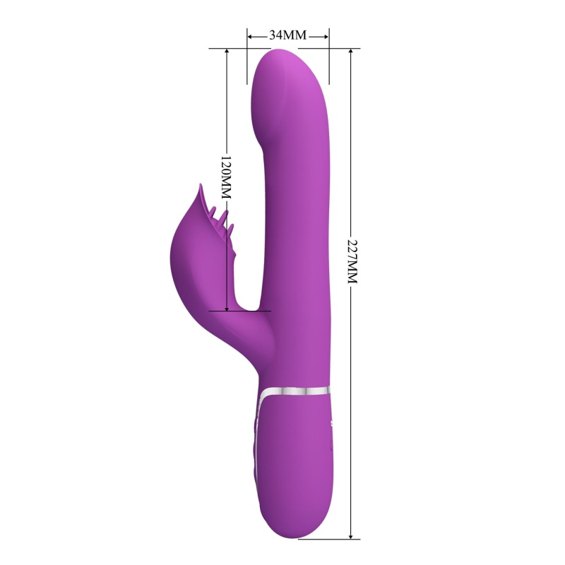 Wibrator Falin Purple BW-500012-3 - podwójny silnik, 7 funkcji wibracji, 4 funkcje rotacji koralików, silikon - 9