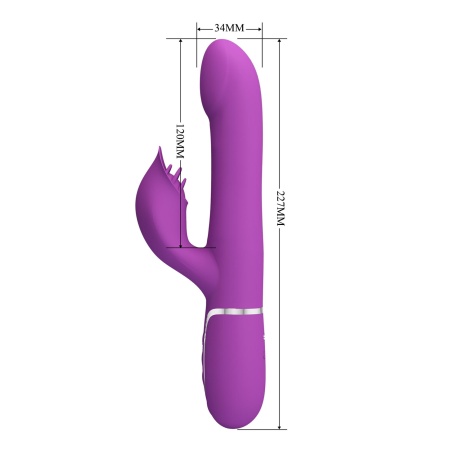 Wibrator Falin Purple BW-500012-3 - podwójny silnik, 7 funkcji wibracji, 4 funkcje rotacji koralików, silikon - 9