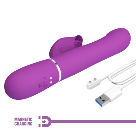 Wibrator Falin Purple BW-500012-3 - podwójny silnik, 7 funkcji wibracji, 4 funkcje rotacji koralików, silikon - 11