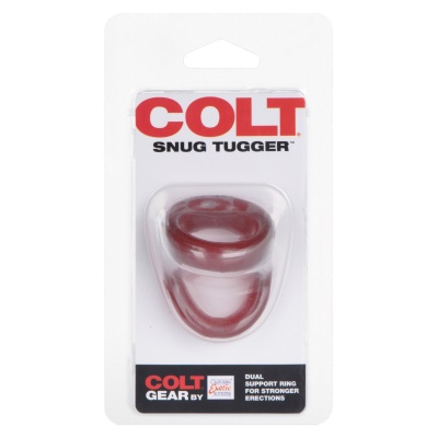 Podwójny pierścień na penisa i jądra Snug Tugger Red 16,5 cm - 1 2