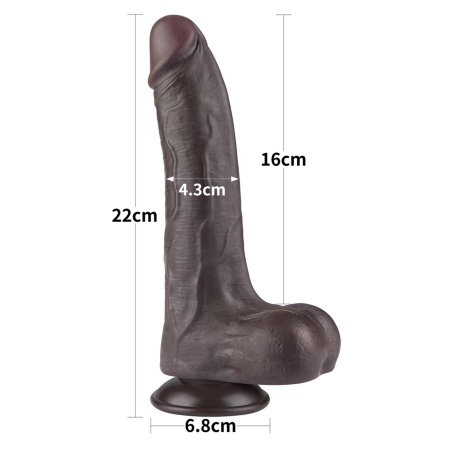 Dildo Sliding Skin Dual Layer 21,6 cm – Czarny - 2