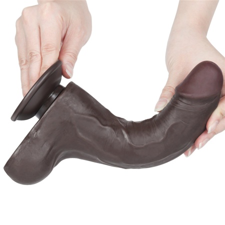Dildo Sliding Skin Dual Layer 21,6 cm – Czarny - 5