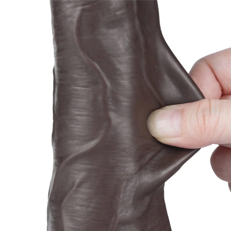 Dildo Sliding Skin Dual Layer 21,6 cm – Czarny - 9