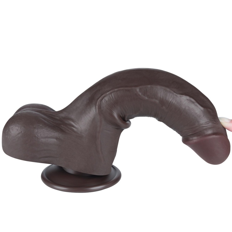 Dildo Sliding Skin Dual Layer 21,6 cm – Czarny - 13