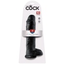 Dildo King Cock 11" z Jądrami Ciemne – Realistyczne PVC z Przyssawką i Żyłkowaniem, 28 cm - 1
