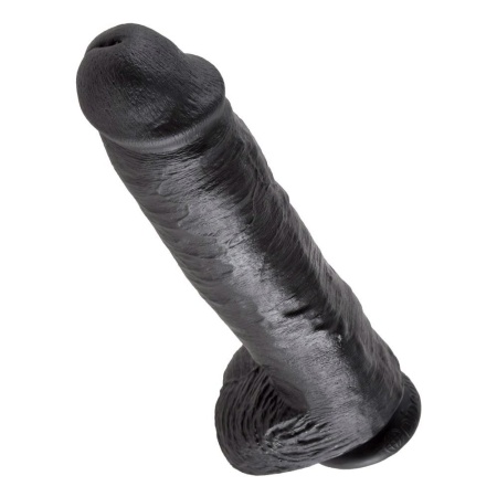 Dildo King Cock 11" z Jądrami Ciemne – Realistyczne PVC z Przyssawką i Żyłkowaniem, 28 cm - 3
