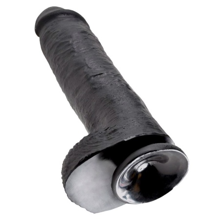 Dildo King Cock 11" z Jądrami Ciemne – Realistyczne PVC z Przyssawką i Żyłkowaniem, 28 cm - 5