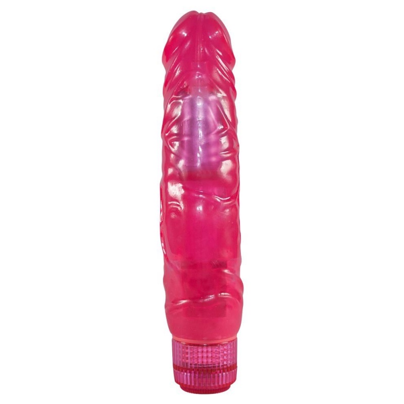Wibrator Pink Love Large – elastyczny, realistyczne żyłkowanie, 22 cm - 4