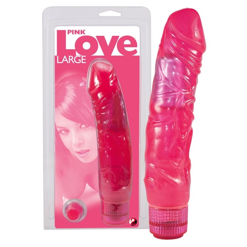 Wibrator Pink Love Large – elastyczny, realistyczne żyłkowanie, 22 cm - 6