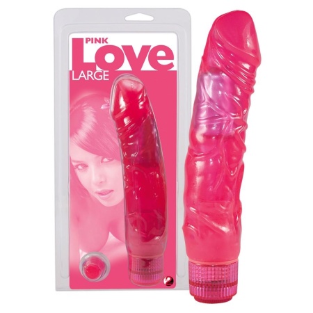Wibrator Pink Love Large – elastyczny, realistyczne żyłkowanie, 22 cm - 6