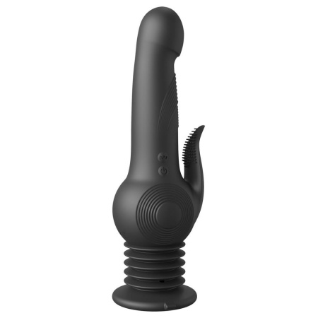 Pogo Thruster Black – wibrator rabbit z silnikiem żyroskopowym, 3 prędkościami ruchu i elastyczną przyssawką, 23,5 cm - 3