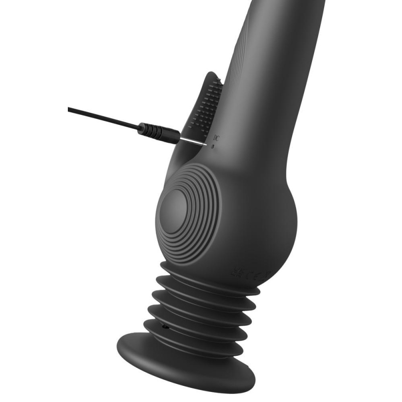 Pogo Thruster Black – wibrator rabbit z silnikiem żyroskopowym, 3 prędkościami ruchu i elastyczną przyssawką, 23,5 cm - 7