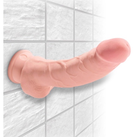 Dildo Triple Density Fat Cock with Balls 8" — TPE, twardy rdzeń i miękka powłoka, 24,1 cm - 5