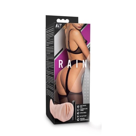 Masturbator M for Men Rain Vanilla - kanał żebrowany, TPE X5, otwarty korpus, 12,7 cm - 1