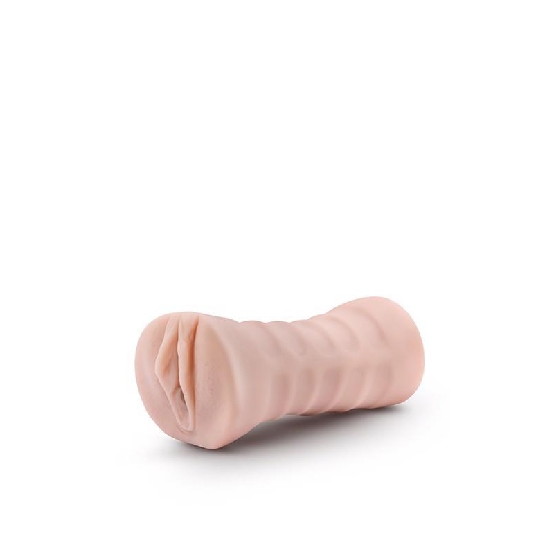 Masturbator M for Men Rain Vanilla - kanał żebrowany, TPE X5, otwarty korpus, 12,7 cm - 3